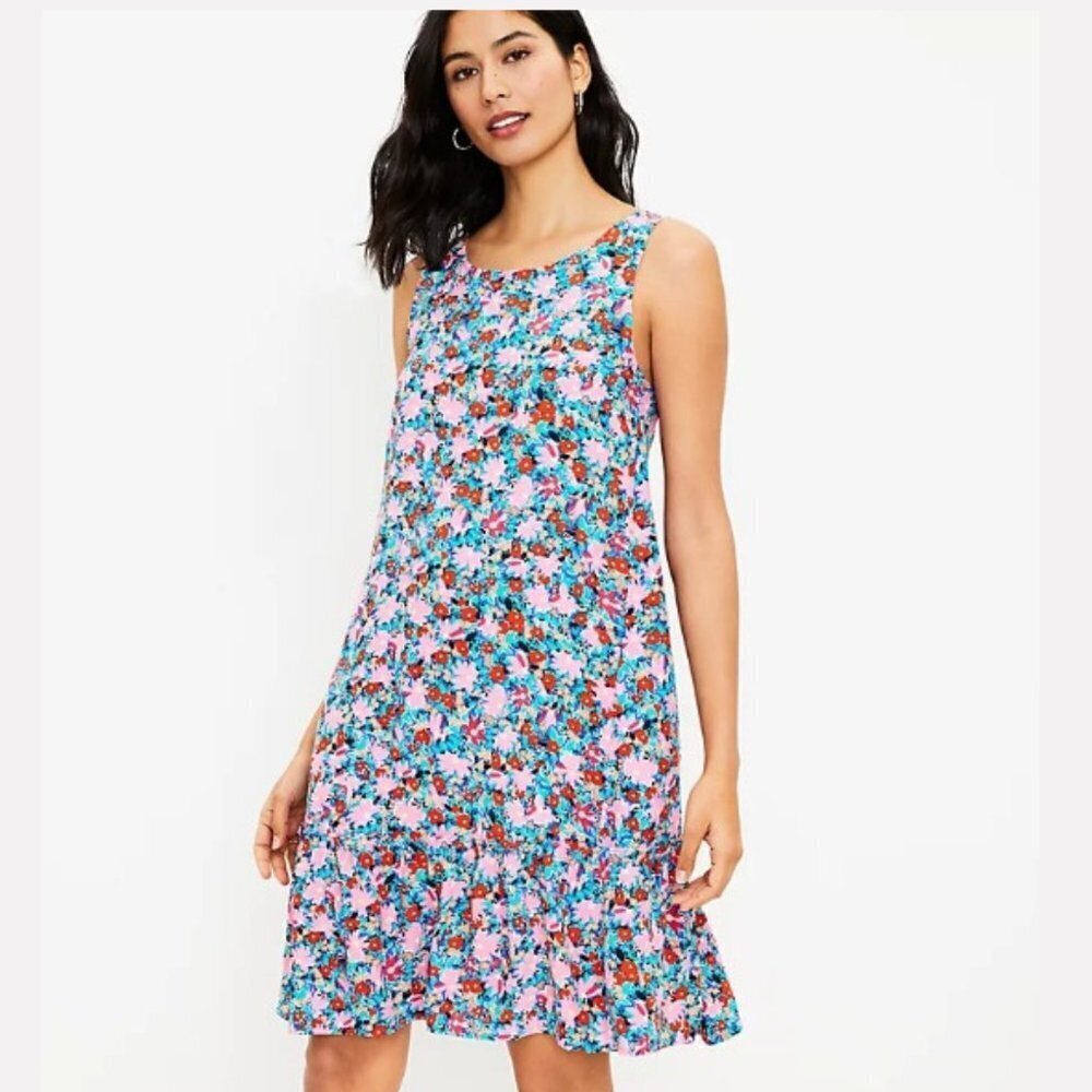 Loft Women's Daisy Tie Back Flounce Dress - S